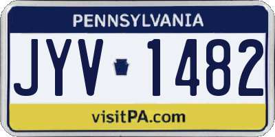 PA license plate JYV1482