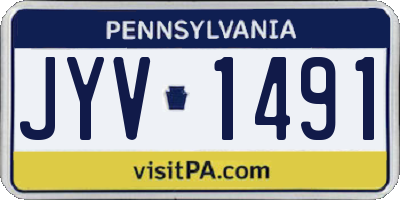 PA license plate JYV1491