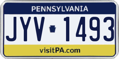 PA license plate JYV1493