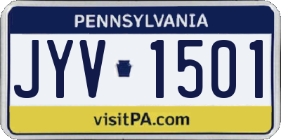 PA license plate JYV1501
