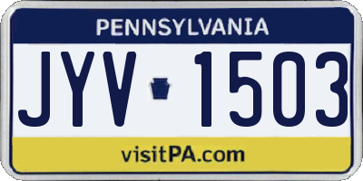 PA license plate JYV1503