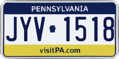 PA license plate JYV1518