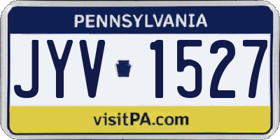 PA license plate JYV1527