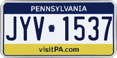 PA license plate JYV1537
