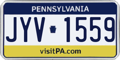 PA license plate JYV1559