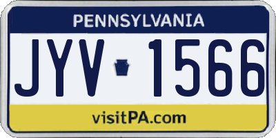 PA license plate JYV1566