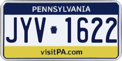PA license plate JYV1622