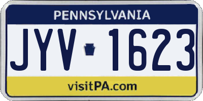 PA license plate JYV1623