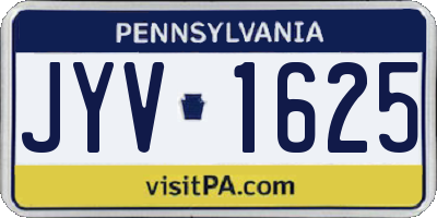 PA license plate JYV1625