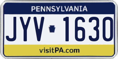 PA license plate JYV1630