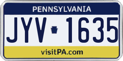 PA license plate JYV1635