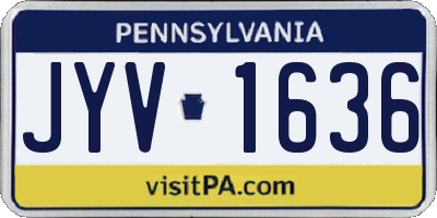 PA license plate JYV1636