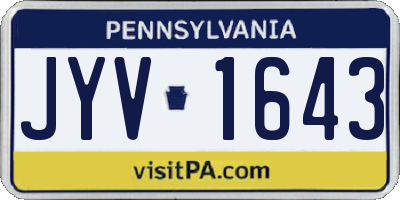 PA license plate JYV1643