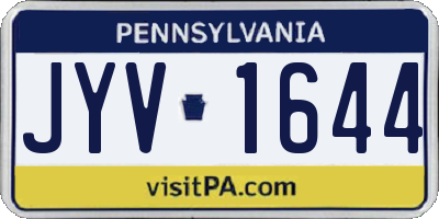 PA license plate JYV1644