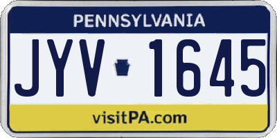 PA license plate JYV1645