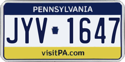 PA license plate JYV1647