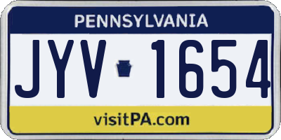 PA license plate JYV1654