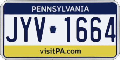 PA license plate JYV1664