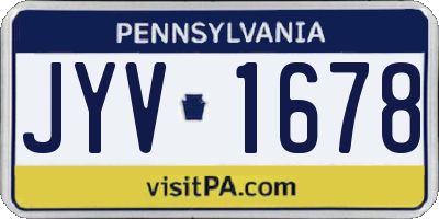 PA license plate JYV1678