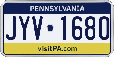 PA license plate JYV1680