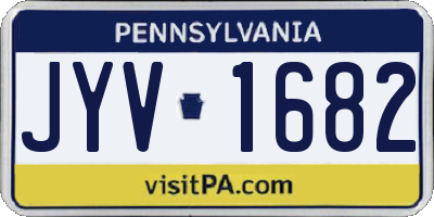 PA license plate JYV1682