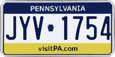 PA license plate JYV1754
