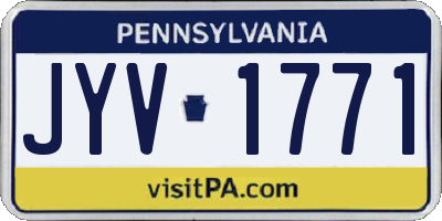 PA license plate JYV1771