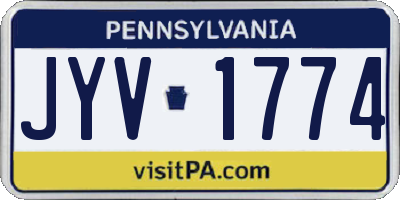 PA license plate JYV1774