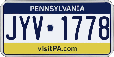 PA license plate JYV1778