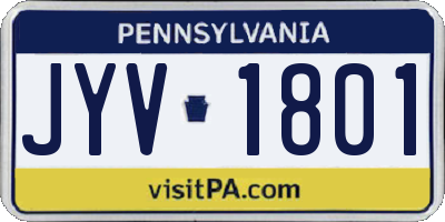 PA license plate JYV1801