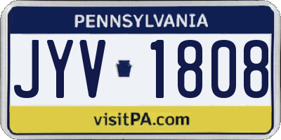 PA license plate JYV1808