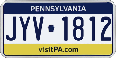 PA license plate JYV1812
