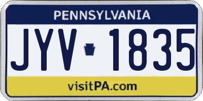 PA license plate JYV1835