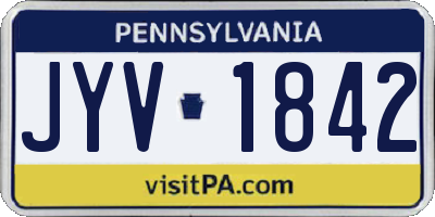 PA license plate JYV1842