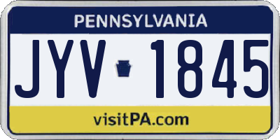 PA license plate JYV1845