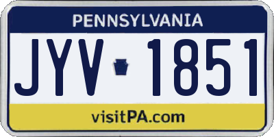 PA license plate JYV1851