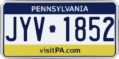 PA license plate JYV1852