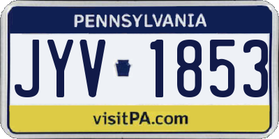 PA license plate JYV1853