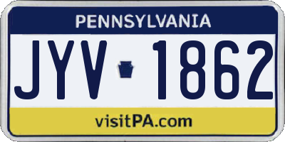 PA license plate JYV1862