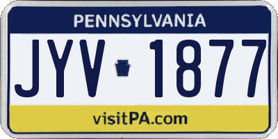 PA license plate JYV1877