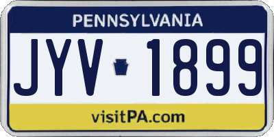 PA license plate JYV1899