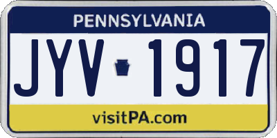 PA license plate JYV1917