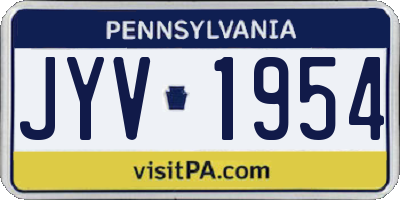PA license plate JYV1954