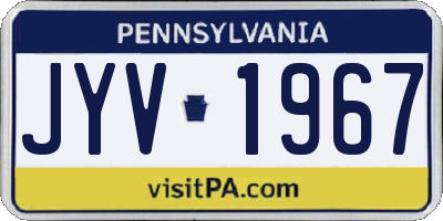 PA license plate JYV1967