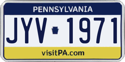 PA license plate JYV1971