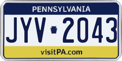 PA license plate JYV2043