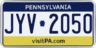 PA license plate JYV2050