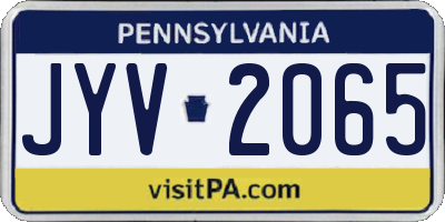 PA license plate JYV2065