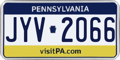 PA license plate JYV2066