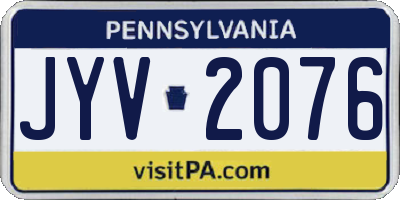 PA license plate JYV2076